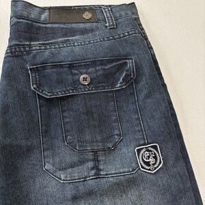 Eight 732 Blue Jeans Mens 40X34 Dark Wash Distress Streetwear Skater Hip Hop Y2K